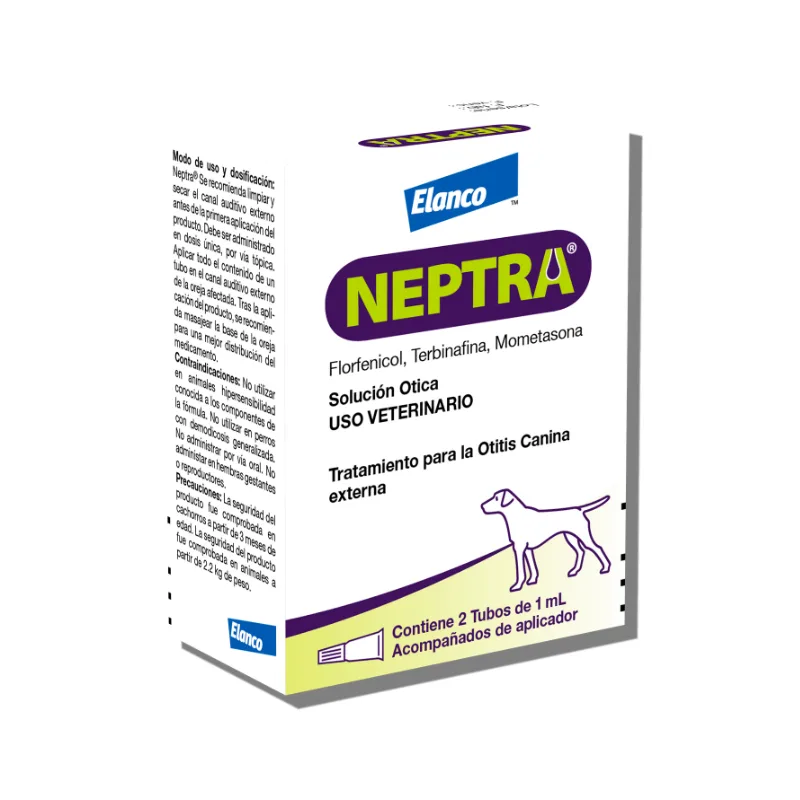 NEPTRA OTIC SOLUCION 2 PIPETAS X1.0 ML
