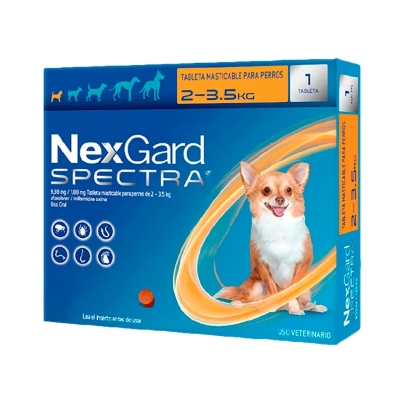 NEXGARD SPECTRA XS PP 2 A 3.5 KG NARANJA