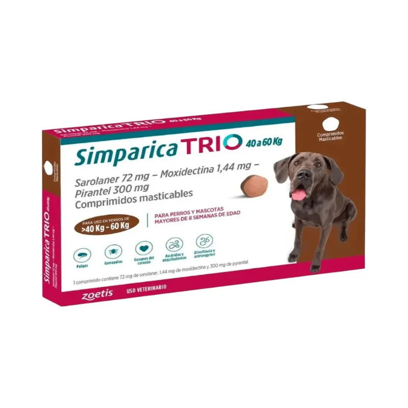SIMPARICA TRIO 1 X 1 TABS 40- 60 KG 72 M
