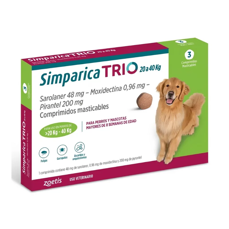 SIMPARICA TRIO 48 MG 1 X 3 TABS. VERDE